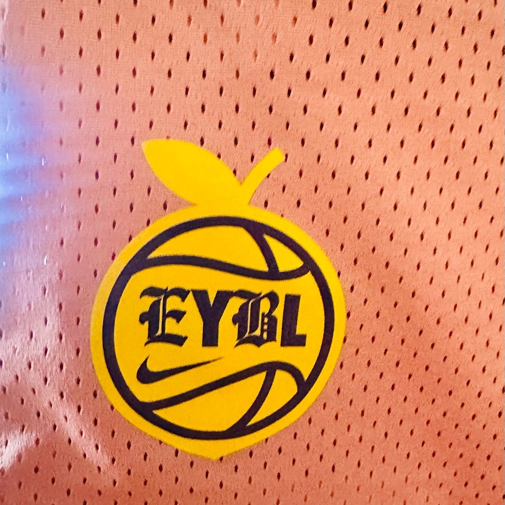 Nike Orange Mesh shorts with Yellow Logo